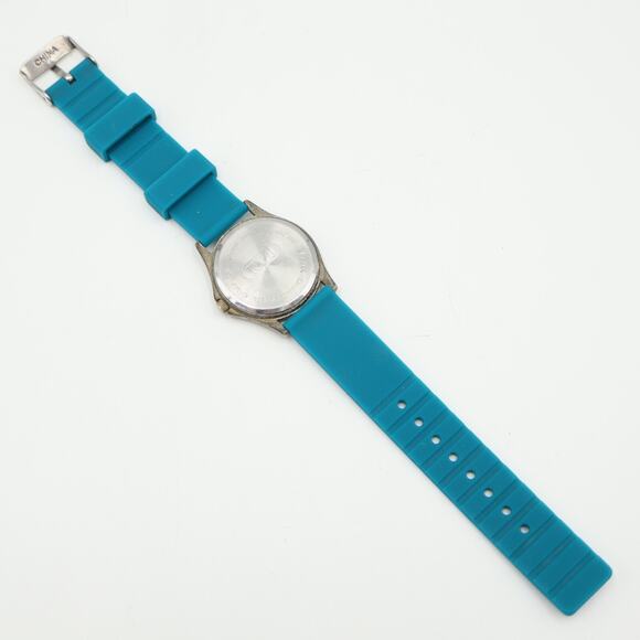 Vintage Tozai Unisex Watch 33mm Round Dial Blue Silicone Strap with New Battery - Picture 15 of 16